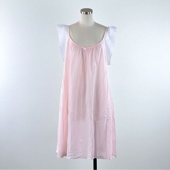 NWT Amanda Rich Short Sleeve with Lace Trim Cotton Gown AR 106-80 - Picture 4 of 13